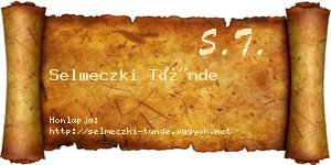 Selmeczki Tünde névjegykártya